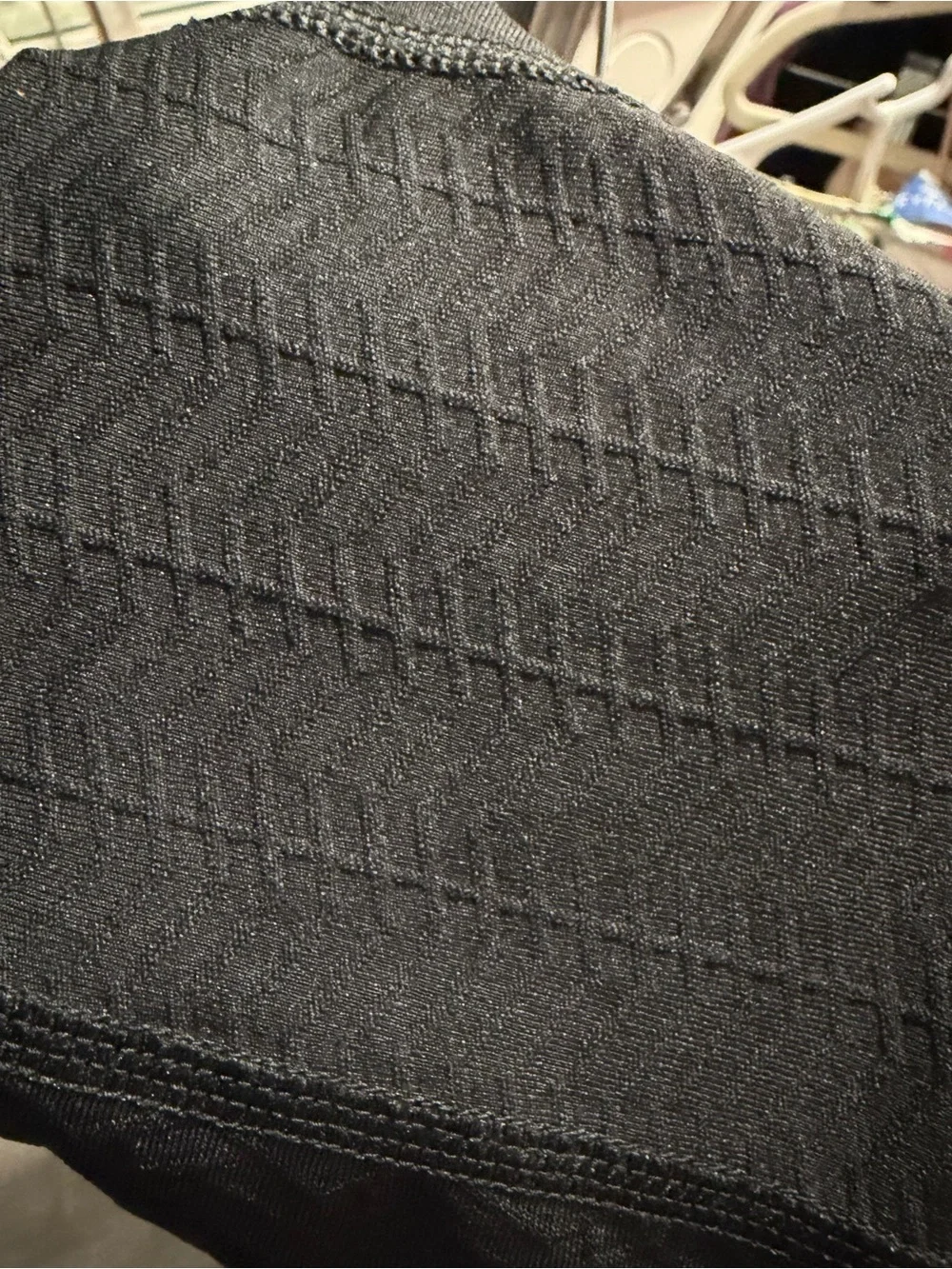 Lucy Black Coolmax Quarter Zip Activewear Hoodie Textured Chevron XL